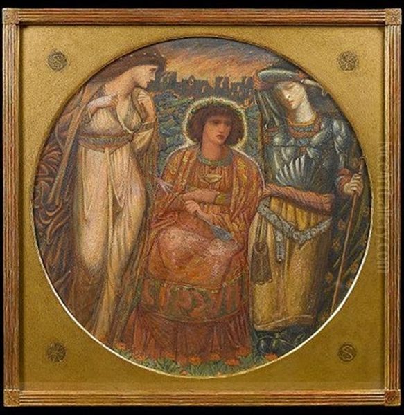 The Chalice And The Arrow, An Allegory Oil Painting by Simeon Solomon