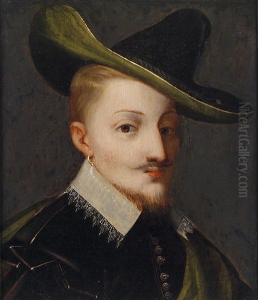 Bildnis Eines Herrn (+ Bildnis Einer Dame; Pair) Oil Painting by Paul Ii Van Somer