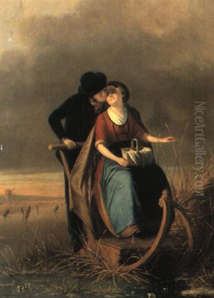 Le Train Eau Sur La Glace Oil Painting by Louis Somers