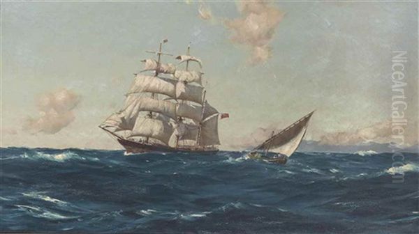 Off The Azores Oil Painting by Thomas Jacques Somerscales