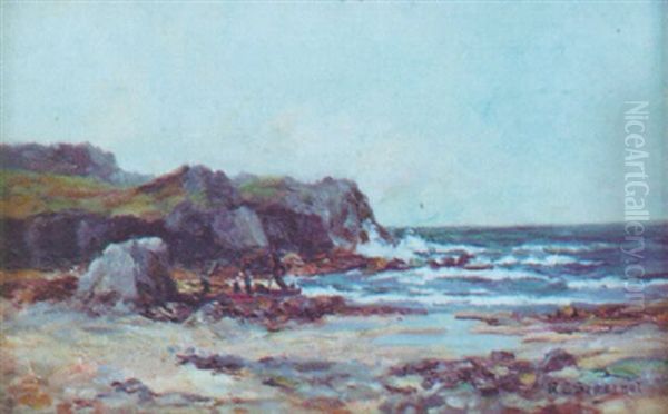 Clam Diggers Oil Painting by Richard Gay Somerset