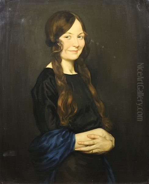 Smiling Margot Oil Painting by Howard Somerville