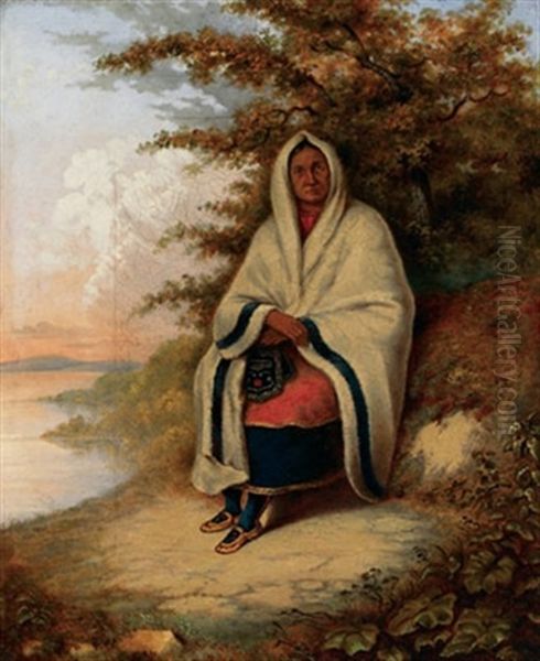 Seated Indian Woman Oil Painting by Martin Somerville