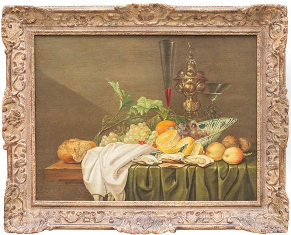 Zatisi S Muslemi A Ovocem Oil Painting by Jan Frans van Son