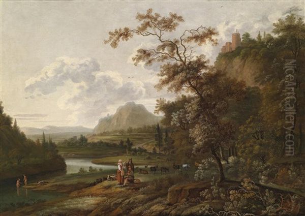 Weite Landschaft Mit Rastenden Hirten Oil Painting by Jan Gabrielsz Sonje