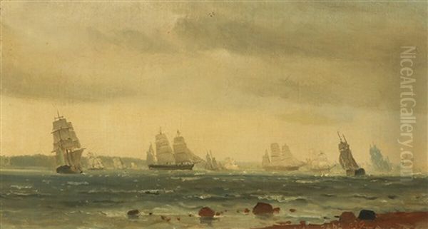 Indsejlingen Til Sundet Oil Painting by Carl Fredrick Sorensen