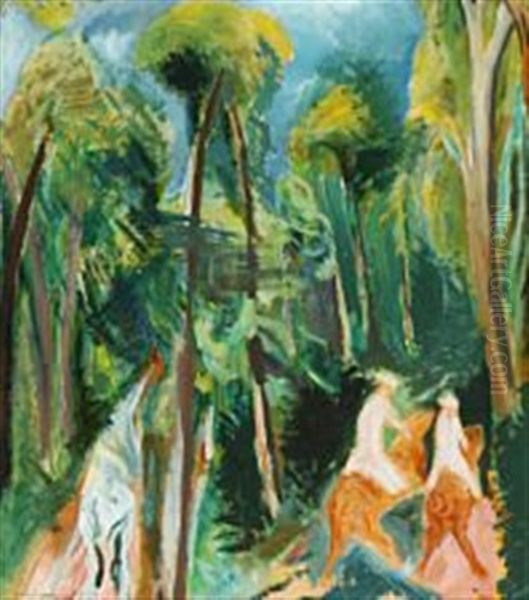 Forest Painting Oil Painting by Jens Sorensen