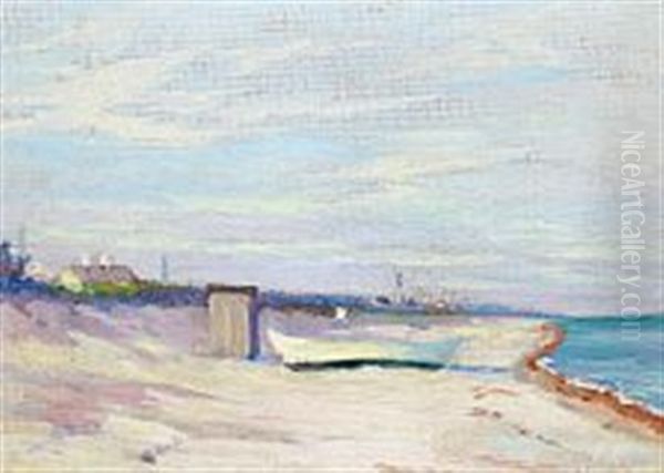 Coastal Scenery From Skagen Oil Painting by Jens Sorensen