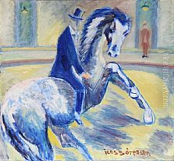 Composition With Rider Oil Painting by Jens Sorensen