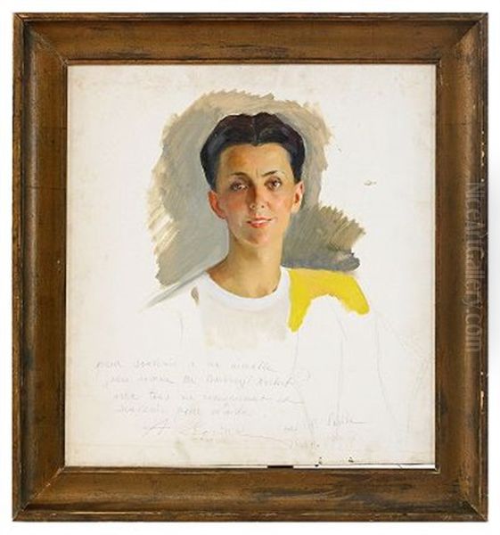 Portrait Of Anna, The Artist's Wife Oil Painting by Savely Abramovich Sorine