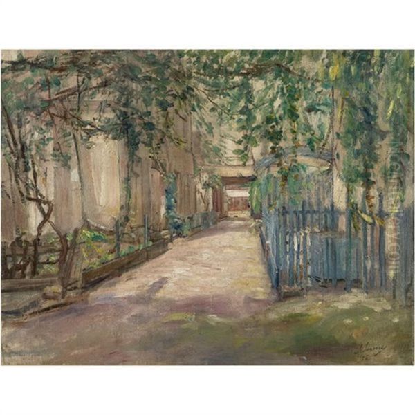Sunlit Alley Oil Painting by Savely Abramovich Sorine