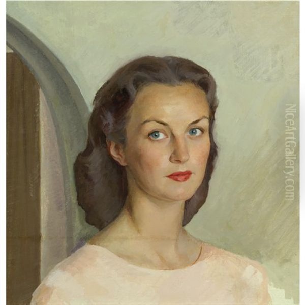 Portrait Of Vivien Leigh Oil Painting by Savely Abramovich Sorine