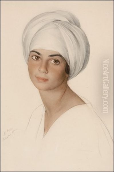 Turbaanipainen Poika Oil Painting by Savely Abramovich Sorine