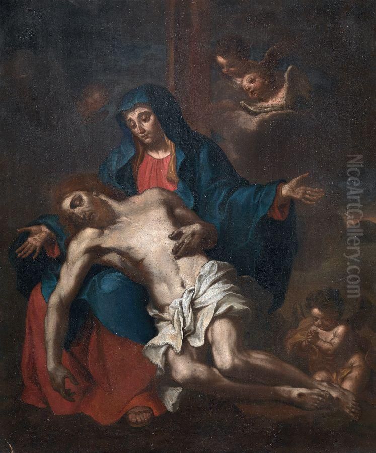 Compianto Su Cristo Morto Oil Painting by Giacinto Brandi