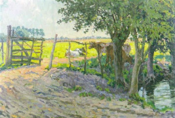 Vaches Au Paturage Oil Painting by Octave Soudan