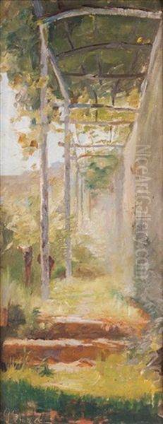 Pergola Oil Painting by Aurelia Maria De Souza