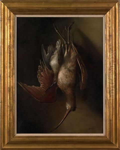 Still Life Of Hanging Game Oil Painting by Frederick A. Spang
