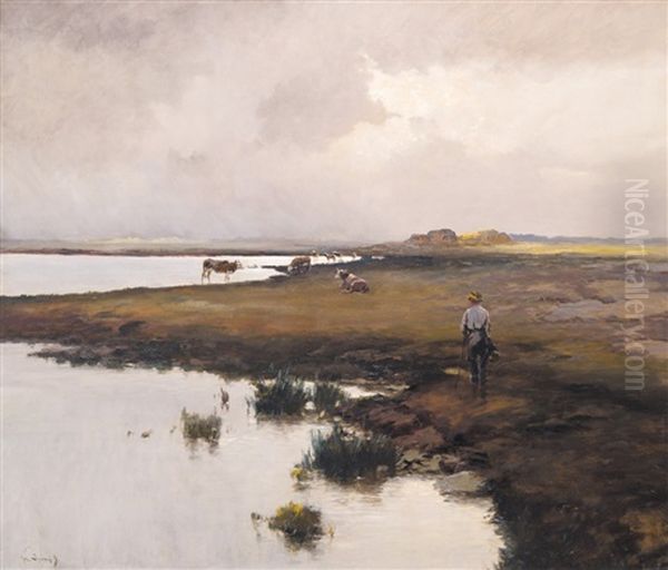 Twilight Oil Painting by Bela Von Spanyi