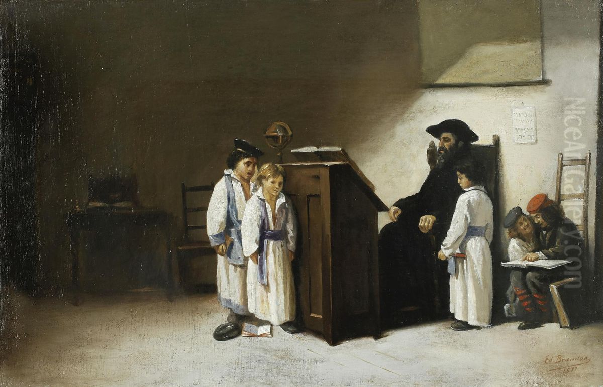 The Cheder Oil Painting by Edouard Brandon