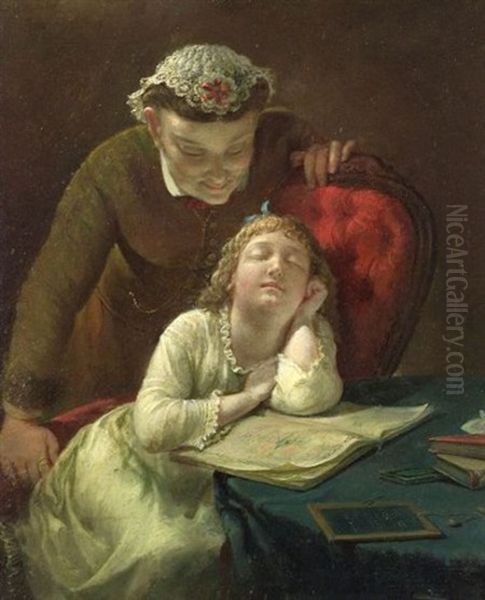 Dreaming Oil Painting by Lilly Martin Spencer