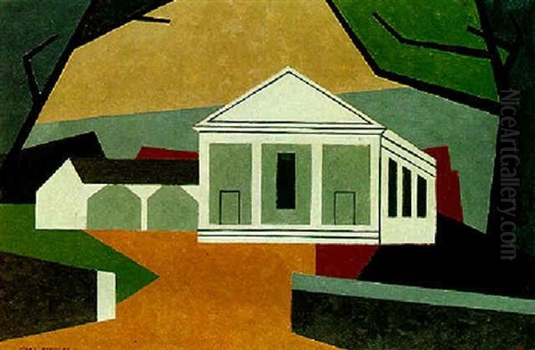 Pike County Church Oil Painting by Niles Spencer