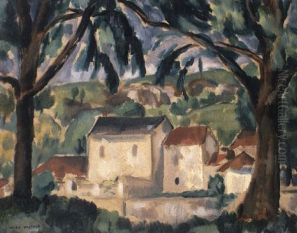 Trees And Farmhouse, Southern France Oil Painting by Niles Spencer