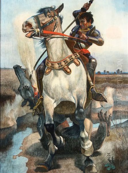 St. George Slaying The Dragon Oil Painting by Christian Speyer