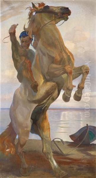 Reiter Am Strand Oil Painting by Christian Speyer