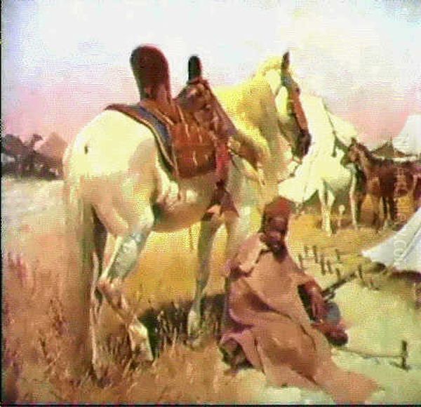 A Bedouin Encampment Oil Painting by Christian Speyer