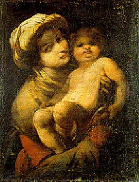 Madonna Con Bambino Oil Painting by Giovanni Battista Spinelli