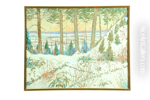 Winter Landscape Oil Painting by Carl Springer