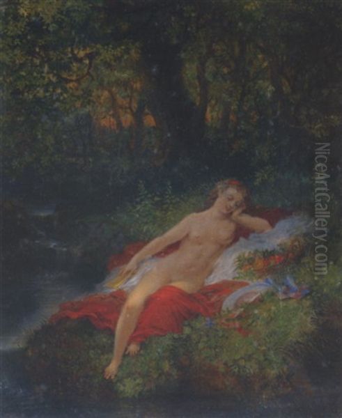 Evening Repose Oil Painting by Pierre Gustave Eugene (Gustave) Staal