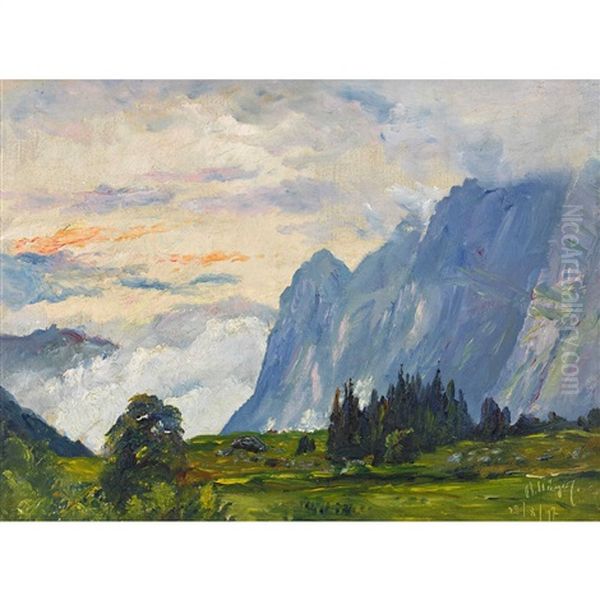 Die Engelhorner Von Rosenlaui Aus Oil Painting by Balz Staeger