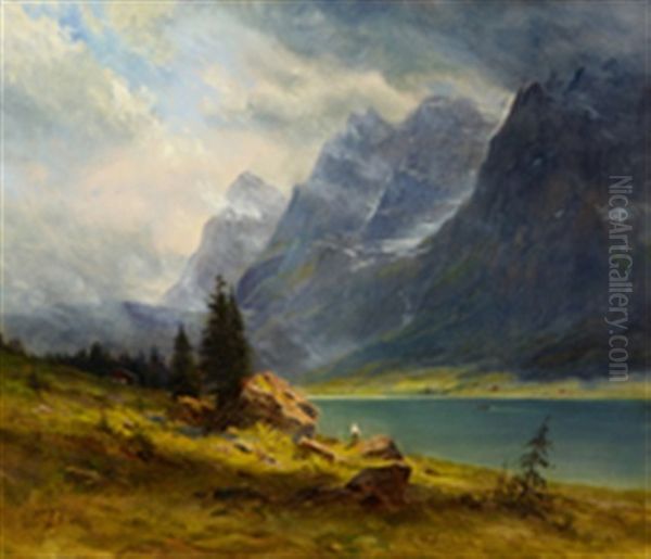 Im Klonthal (g. Glarnisch) Oil Painting by Balz Staeger