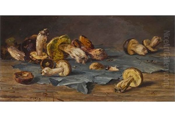 Stillleben Mit Steinpilzen Oil Painting by Zofia Stankiewicz