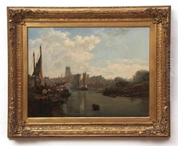 Beccles From The River Oil Painting by Alfred George Stannard