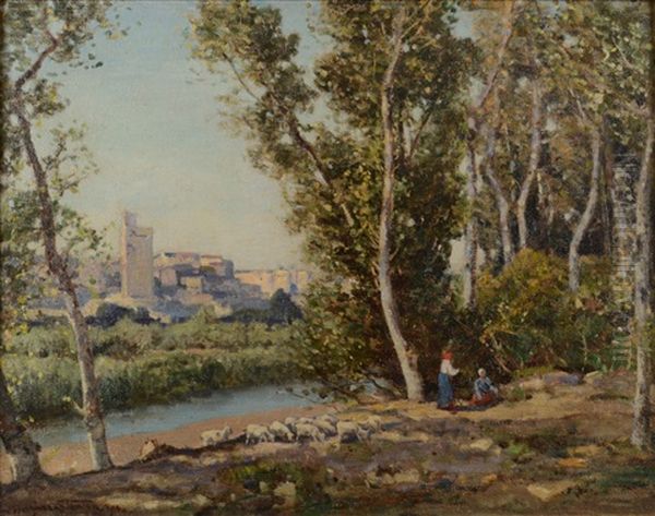 La Tour Philippe Le Bel, Avignon Oil Painting by Herbert Hughes (Sir) Stanton