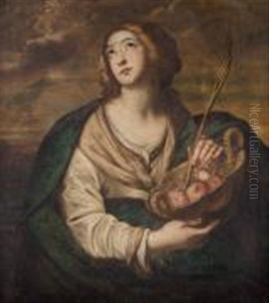 Sainte Dorothee Oil Painting by Massimo Stanzione