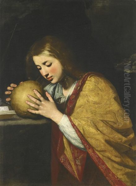 Mary Magdalene In Meditation Oil Painting by Massimo Stanzione