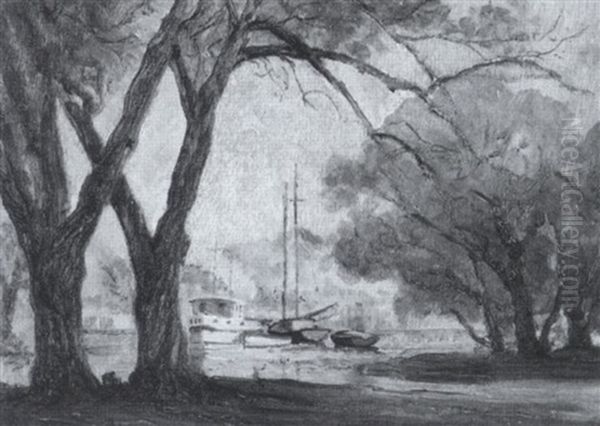 Lagoon, Centre Island, Toronto Oil Painting by Owen B. Staples