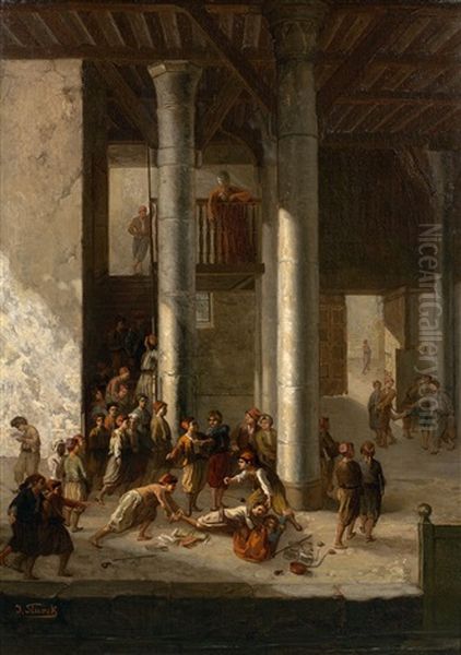 L'ecole Coranique Oil Painting by Julius Josephus Gaspard Starck