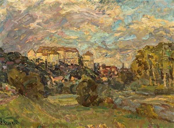 Blick Auf Schloss Hohentubingen Vom Neckar Aus Gesehen Oil Painting by Erwin Starker