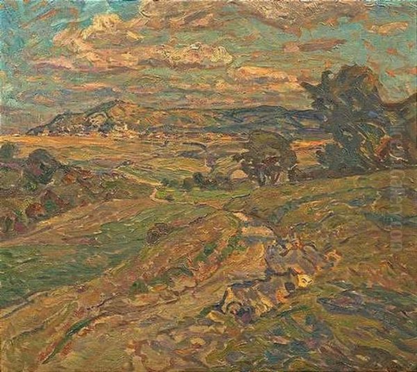 Blick Auf Eltingen Und Die Berglandschaft Oil Painting by Erwin Starker