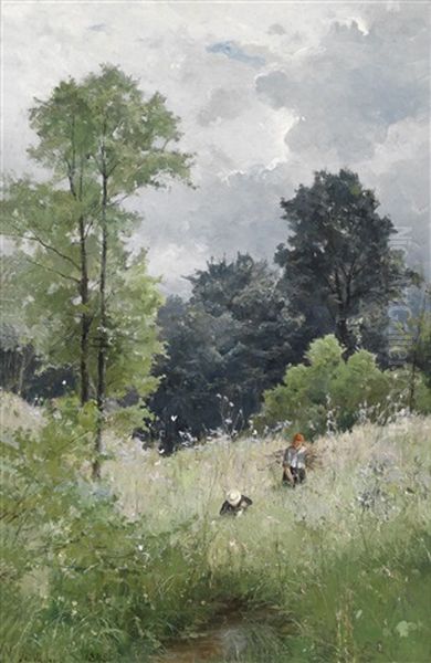 Auf Der Fruhlingswiese Oil Painting by Vitus Staudacher