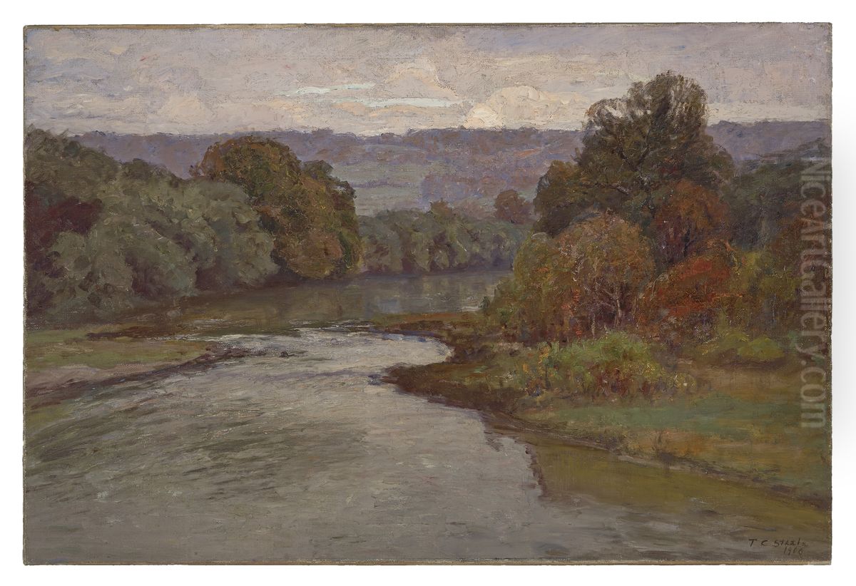 The River Oil Painting by Theodore Clement Steele