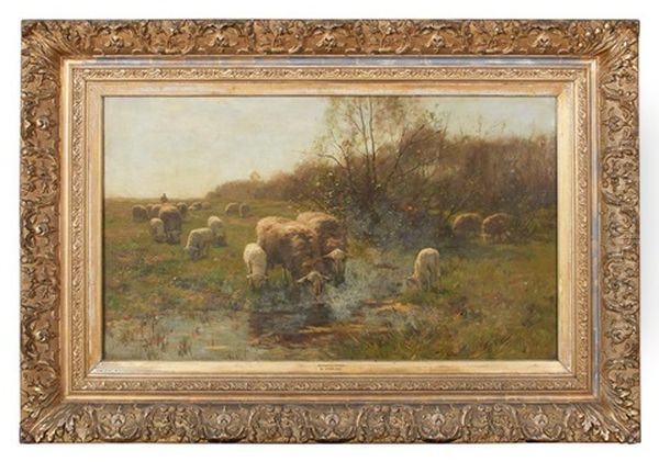 Refreshing Stream Oil Painting by Willem II Steelink