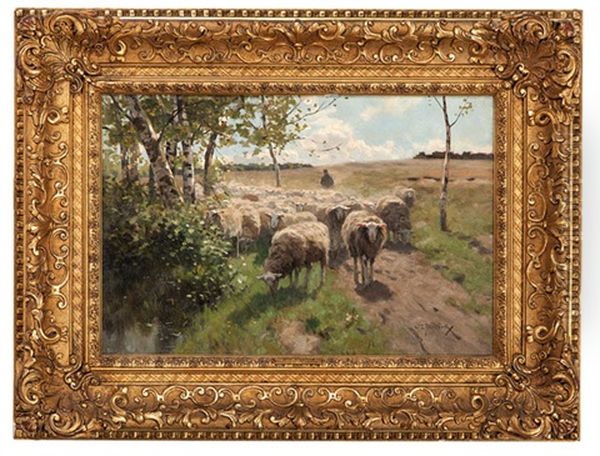 Going To Pasture Oil Painting by Willem II Steelink