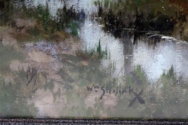 Sheep In A Landscape Oil Painting by Willem II Steelink