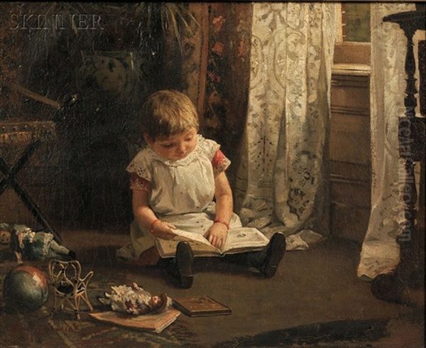 Storytime Oil Painting by Willem II Steelink