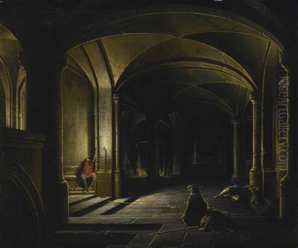 A Prison Interior With Sleeping Guards Oil Painting by Hendrick van, the Younger Steenwyck